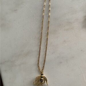 Gold Bee Pendant Necklace